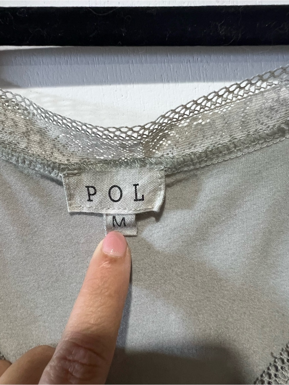 POL Lace-Trim Light Green Tee